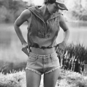 Anthropologie Pilcro Pitched Micro Denim Shorts Daisy Dukes Hot Pants